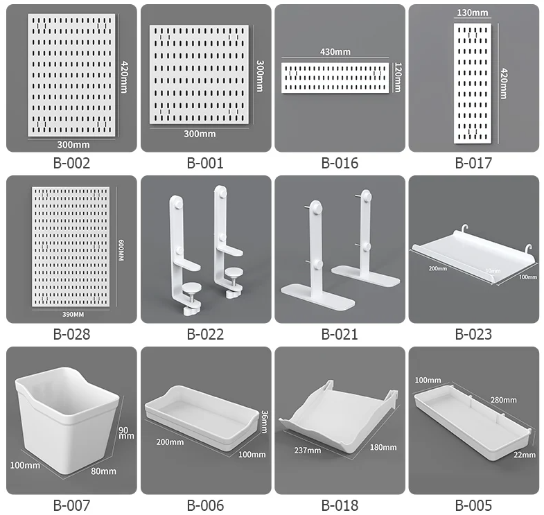 Tablero perforado decorativo de escritorio.