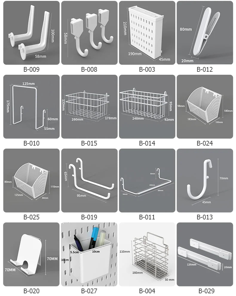 Tablero perforado decorativo de escritorio.